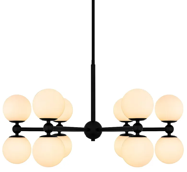 Elser 12-Light Matte Black Chandelier