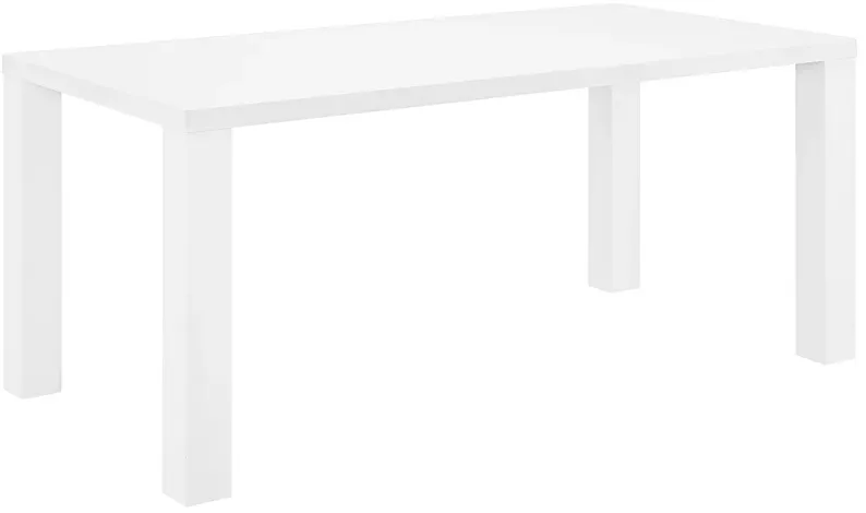 Tresero 70" Wide White Lacquer Wood Rectangular Dining Table