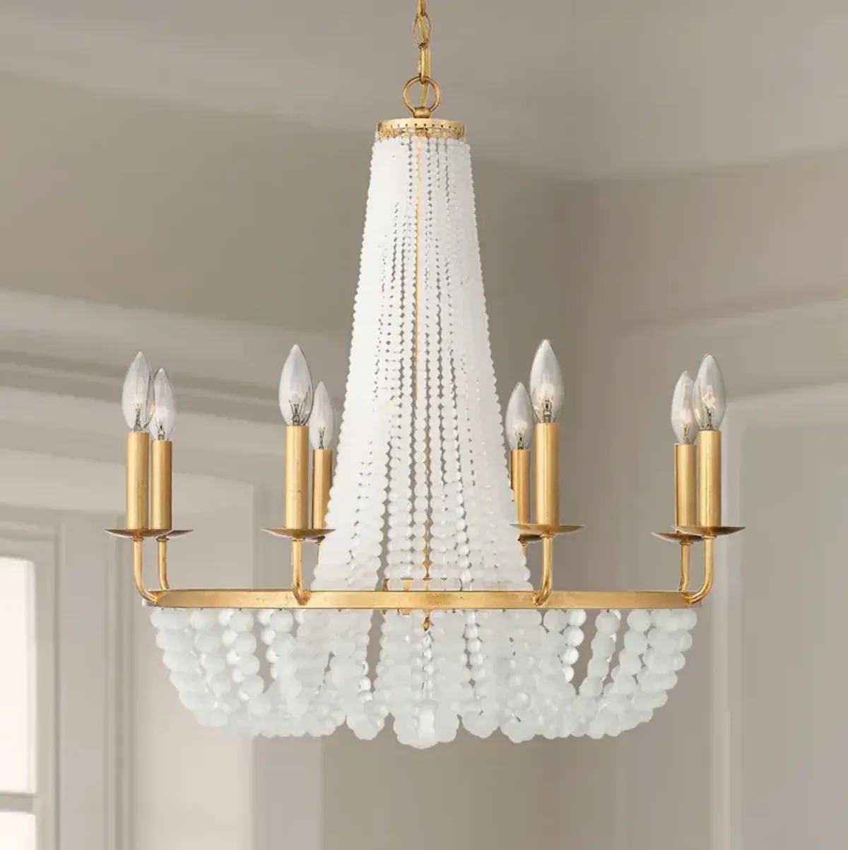 Crystorama Bella 26" Wide Antique Gold 8-Light Chandelier