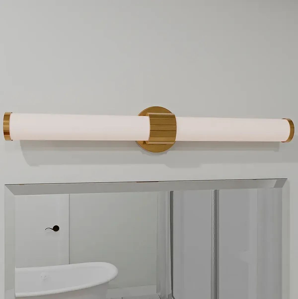Quoizel Kaye 28" Wide Aged Brass LED Bath Light