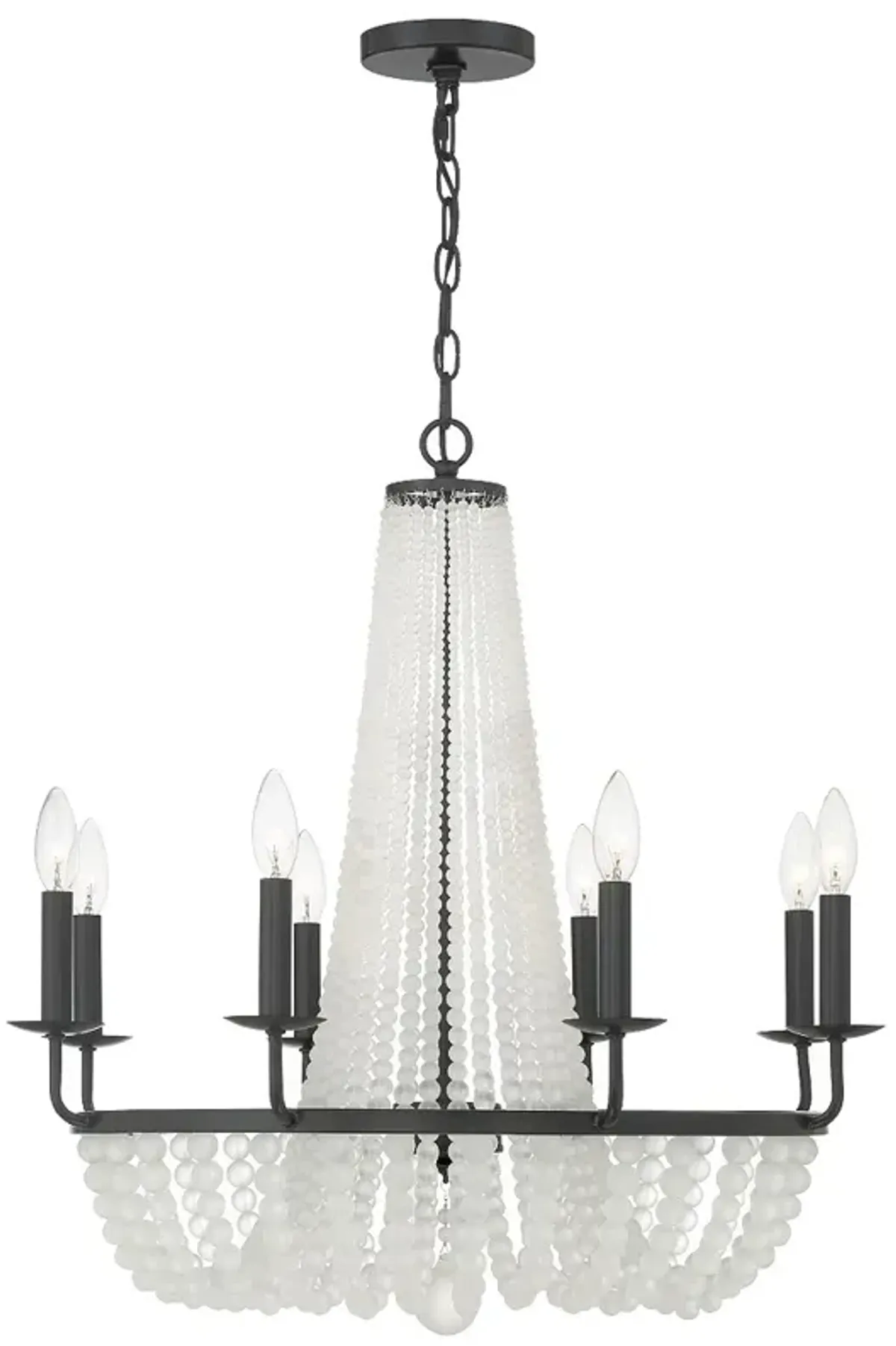 Bella 8 Light Matte Black Chandelier