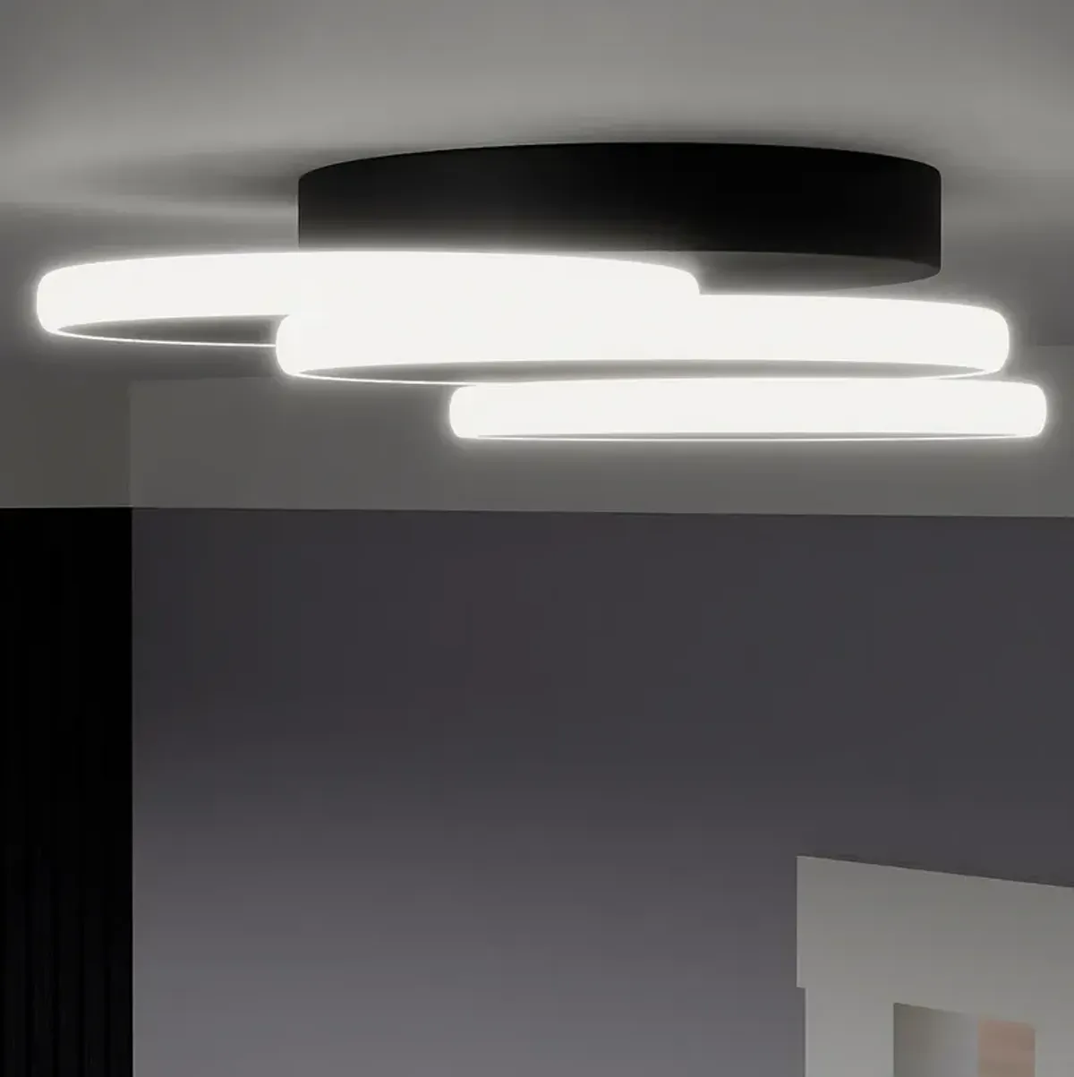 Quoizel Moonan 16" Wide Matte Black LED Ceiling Light