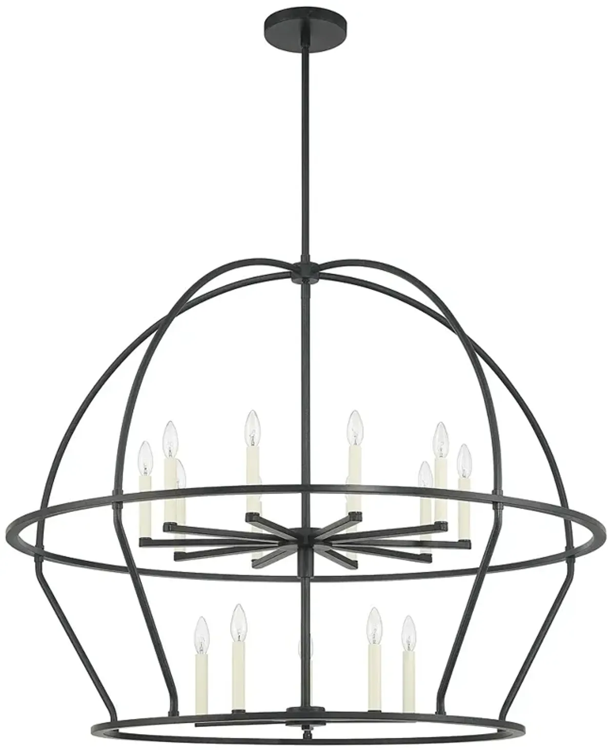 Abbott 15 Light Black Chandelier