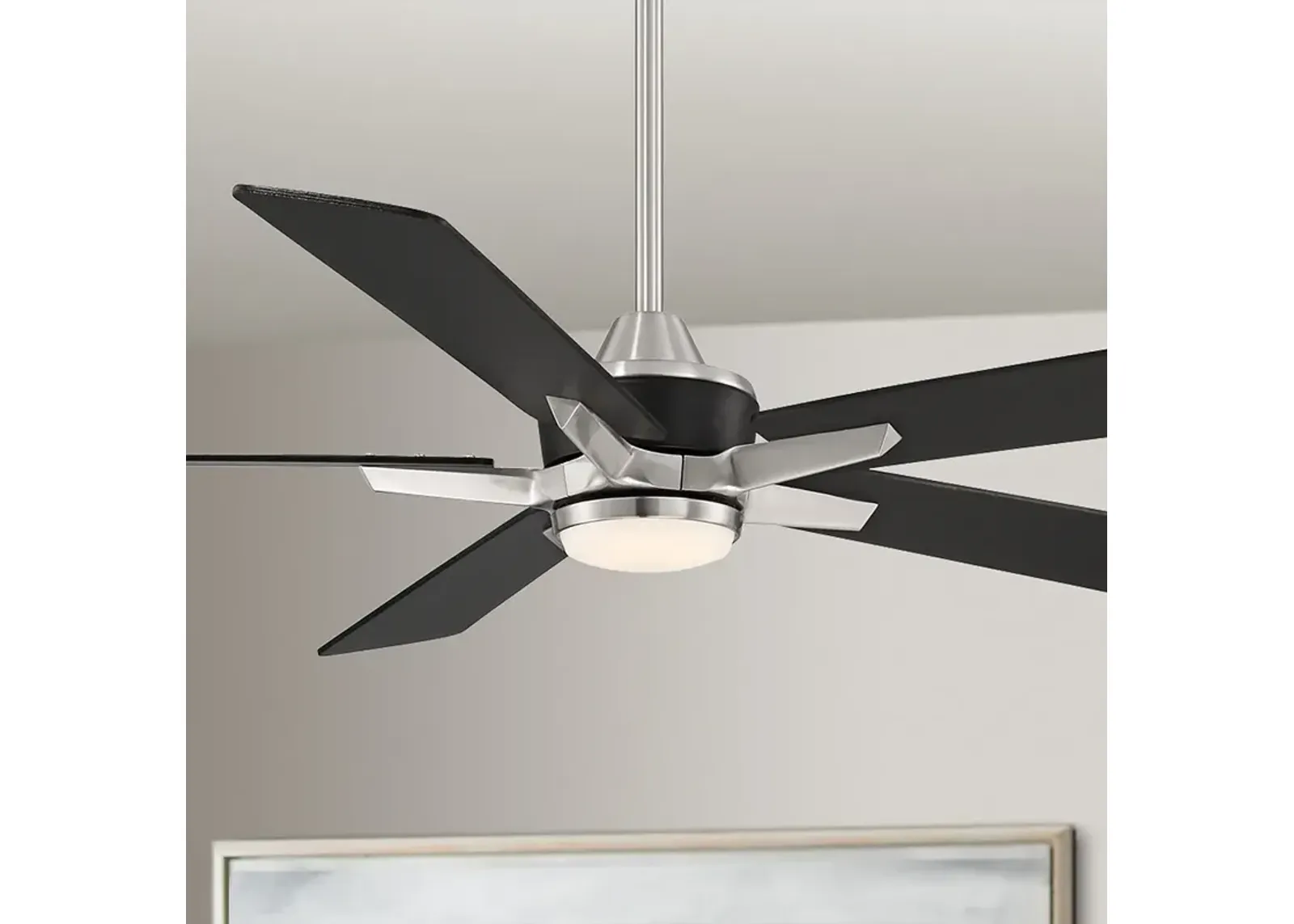 52" Casa Vieja Vegas Nights Brushed Nickel LED Ceiling Fan with Remote