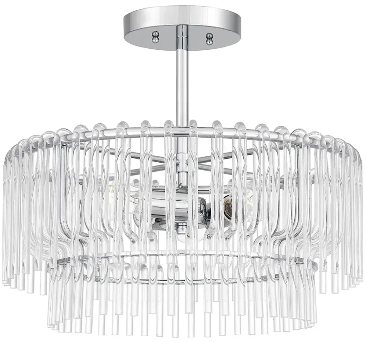 Tayshia 3-Light Polished Chrome Semi-Flush Mount Light