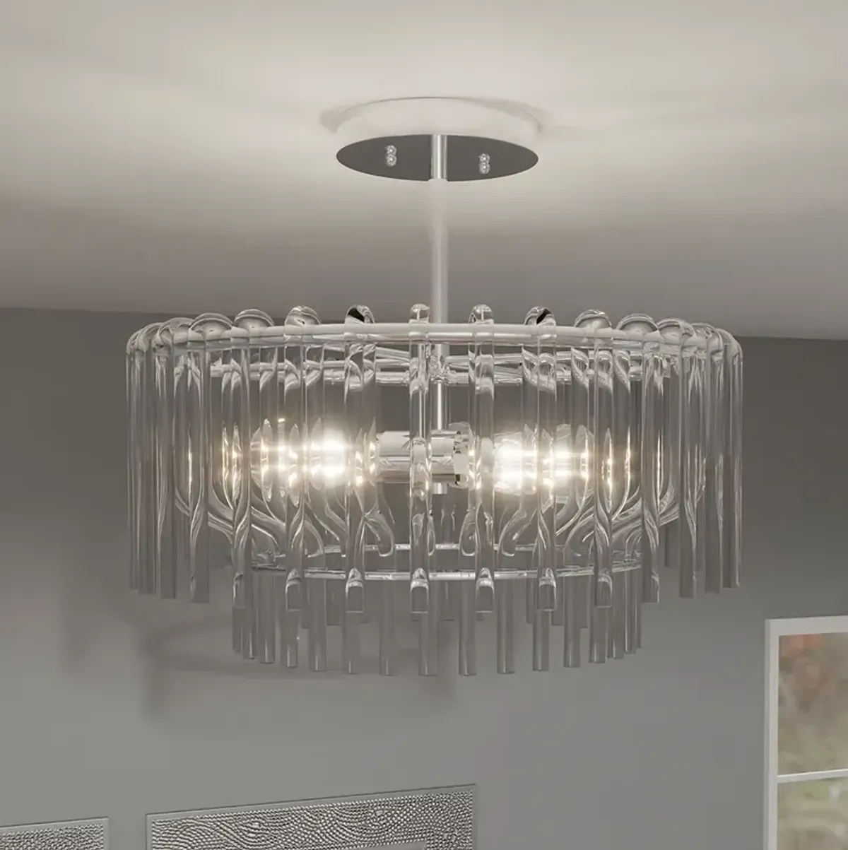 Quoizel Tayshia 18"W Polished Chrome 3-Light Ceiling Light