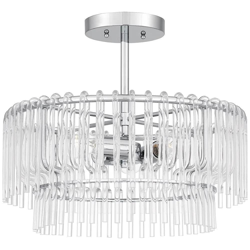 Tayshia 3-Light Polished Chrome Semi-Flush Mount Light