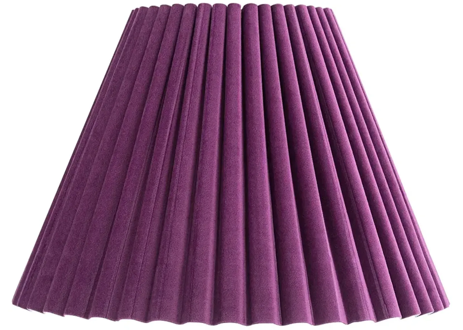 Springcrest Purple Velvet Arc Pleated Lamp Shade 7x14 3/4x10 (Spider)