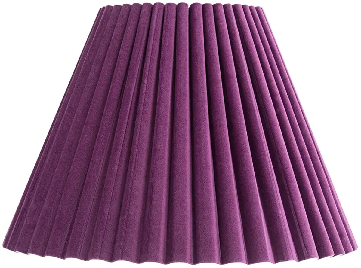 Springcrest Purple Velvet Arc Pleated Lamp Shade 7x14 3/4x10 (Spider)