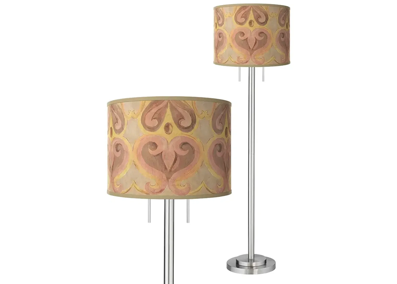 Giclee Glow Garth 63" 2-Light Aurelia Shade Brushed Nickel Floor Lamp