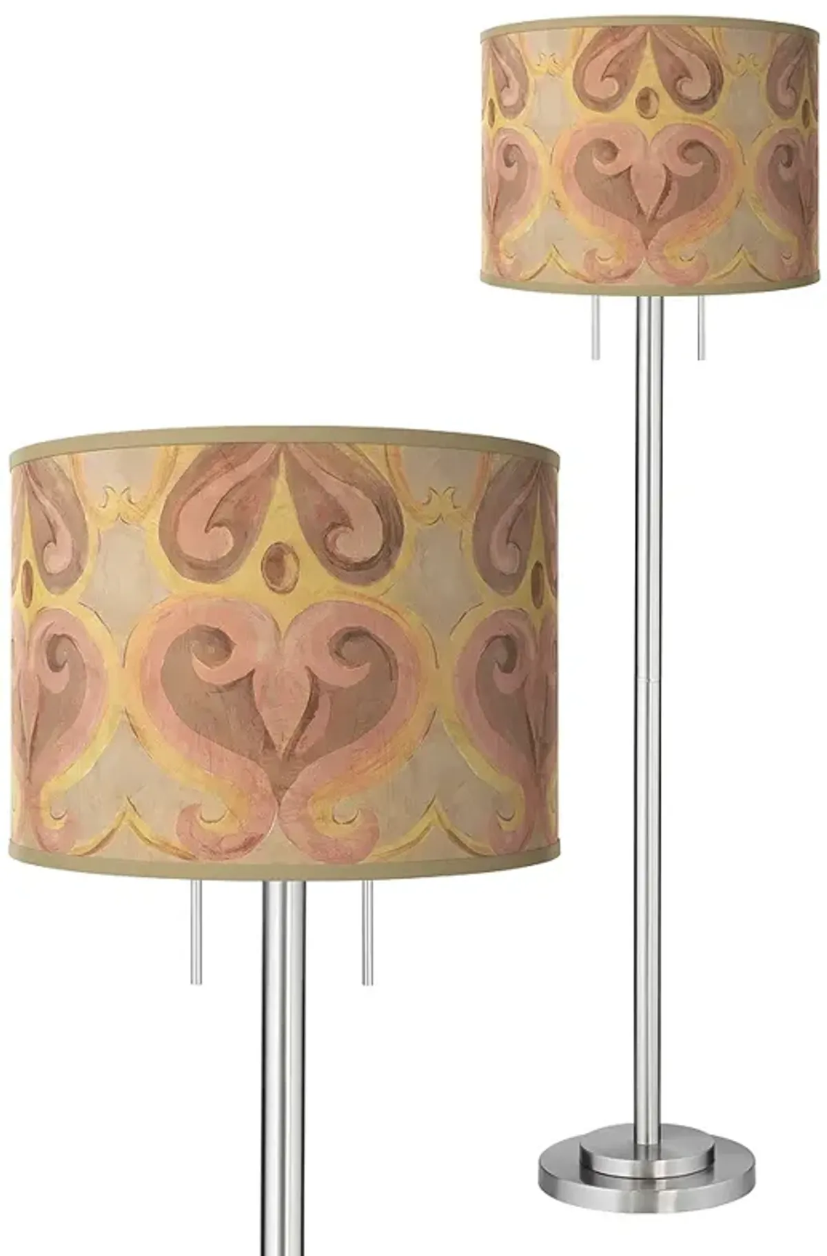 Giclee Glow Garth 63" 2-Light Aurelia Shade Brushed Nickel Floor Lamp