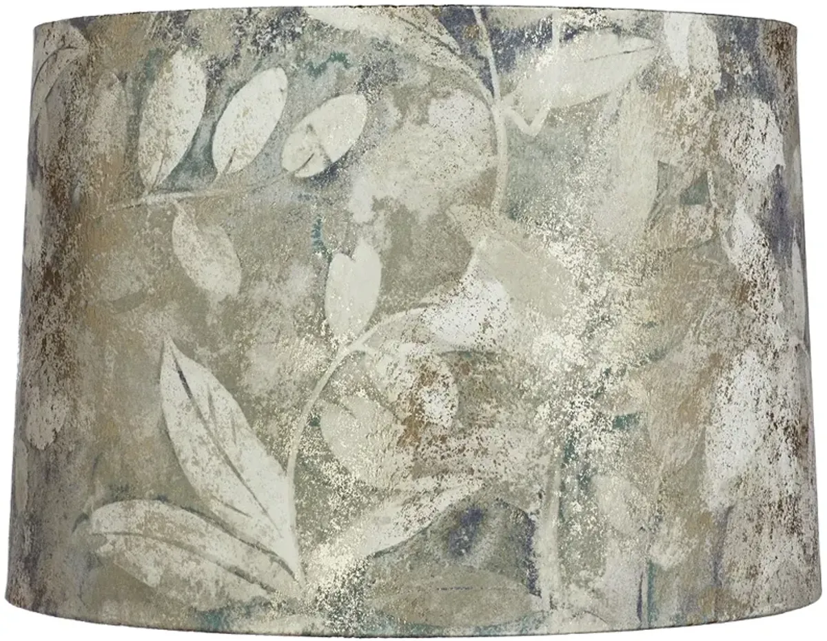 Springcrest Mollie Botanical Velvet Leaves Drum Shade 14x15x10 1/2 (Spider)