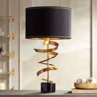 Possini Euro Twist 31" Marble and Brass Sculpture Lamp with Dimmer