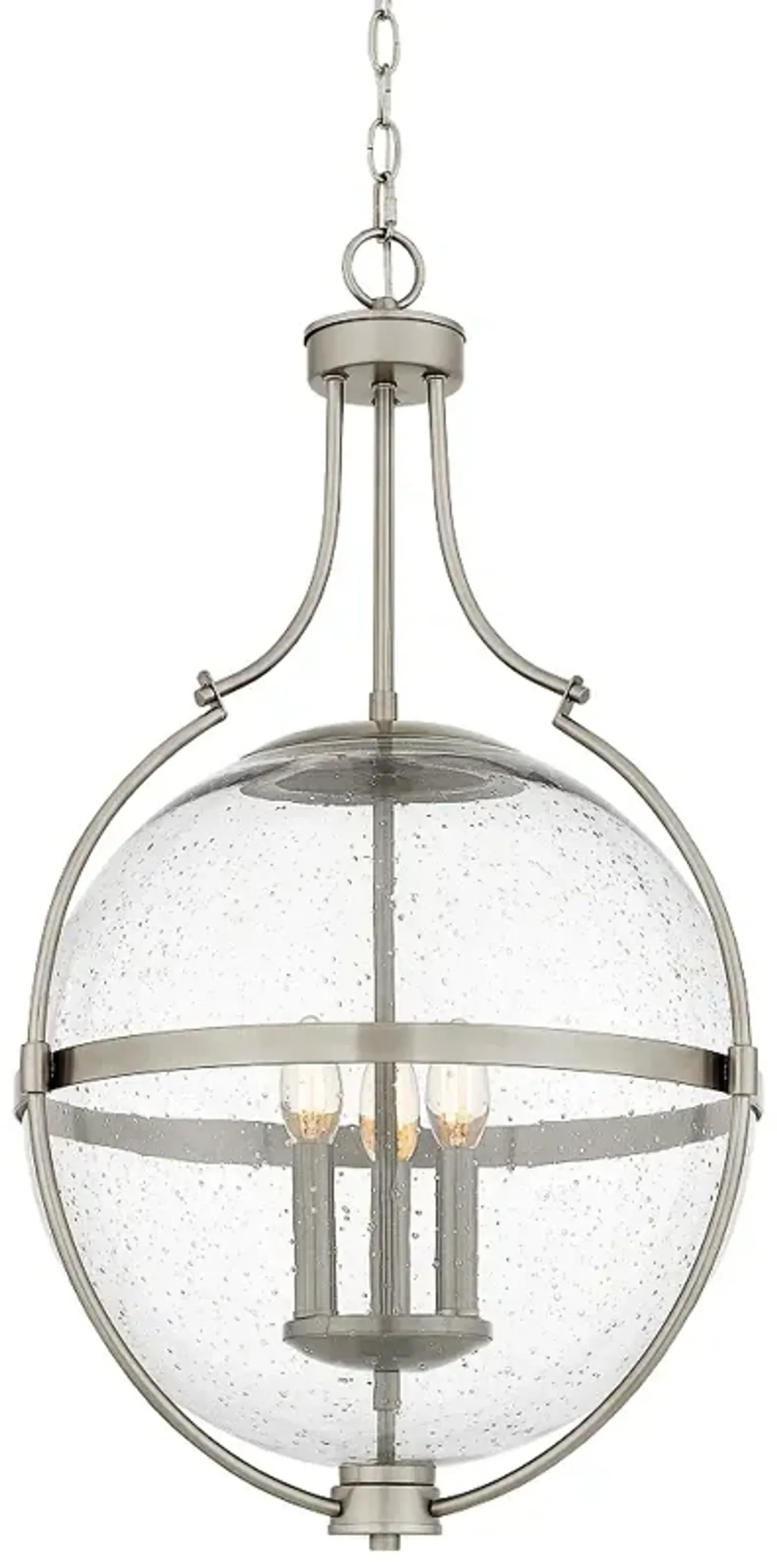 Quoizel Chicago 17 1/2" Wide Brushed Nickel 3-Light Pendant