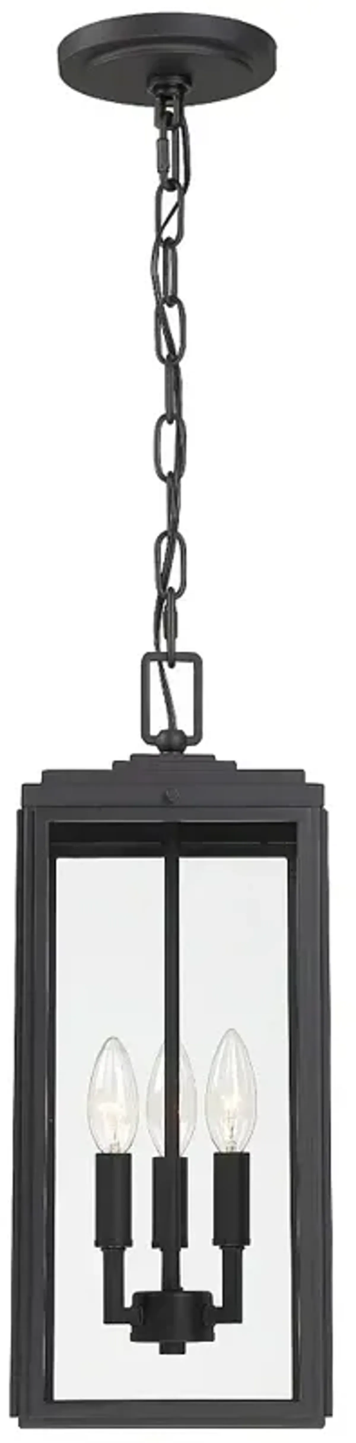 Byron 3 Light Matte Black Outdoor Pendant