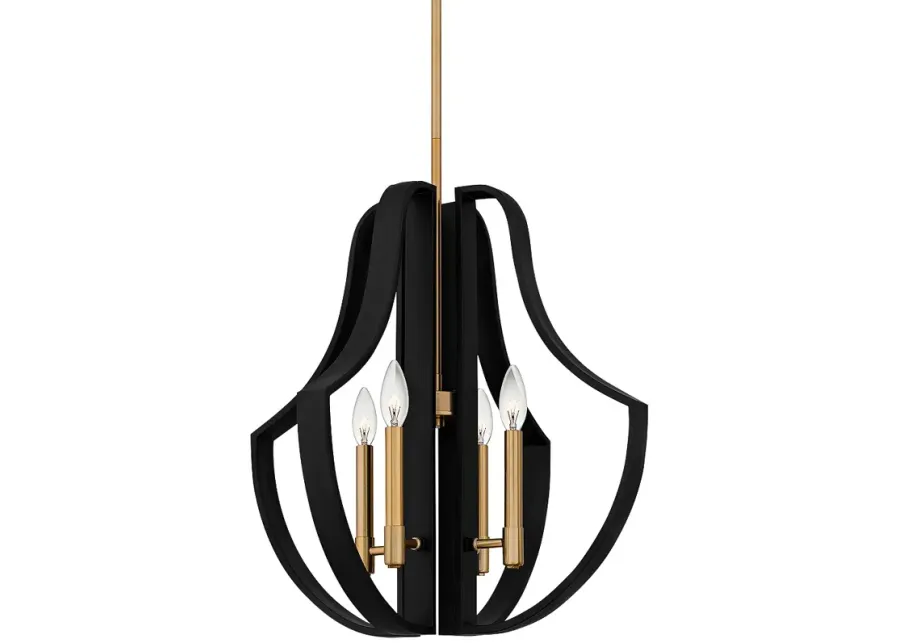 Quoizel Talia 22" Wide 4-Light Matte Black Pendant Light