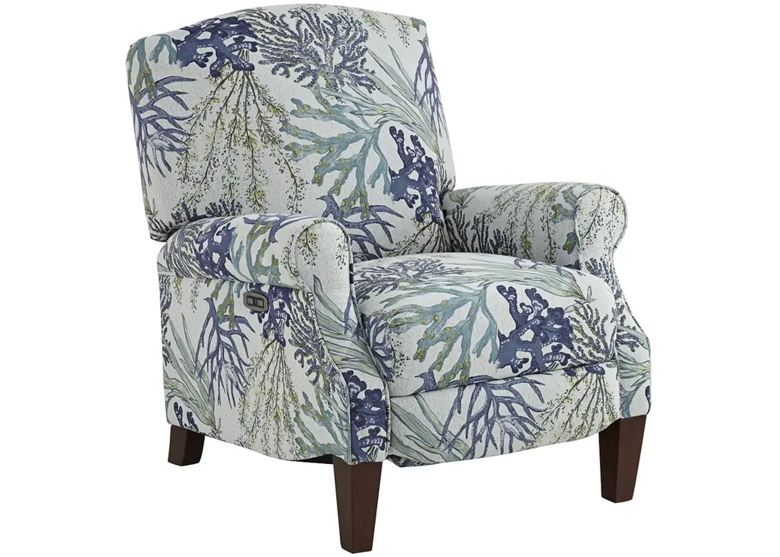 Coral Reef Oceanside Upholstered Fabric 3-Way Power Recliner Chair