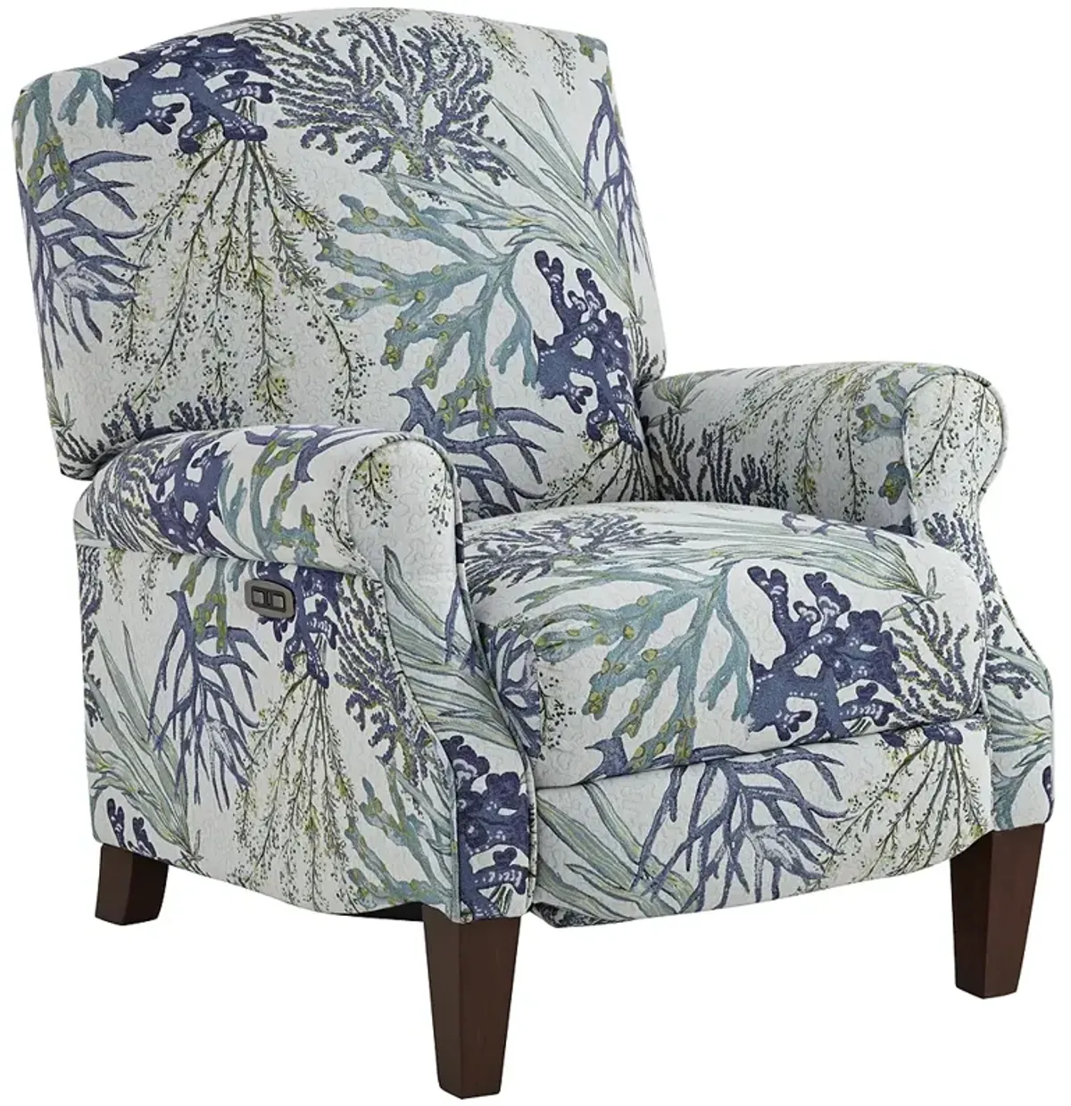 Coral Reef Oceanside Upholstered Fabric 3-Way Power Recliner Chair