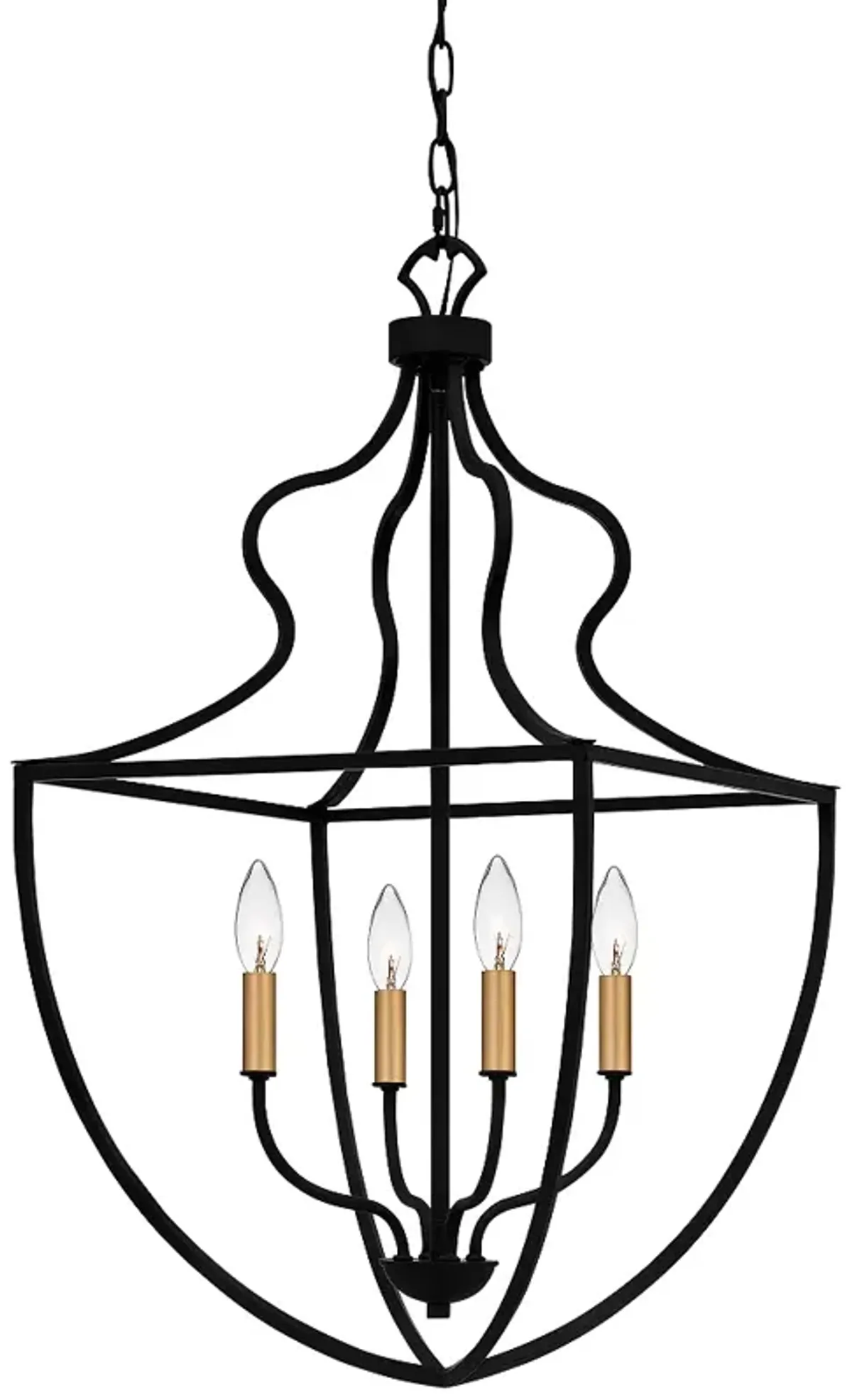 Quoizel Keeley 16 1/2" Wide Matte Black 4-Light Pendant