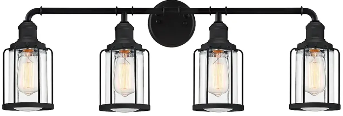 Quoizel Ludlow 33 1/2" Wide Earth Black 4-Light Bath Light