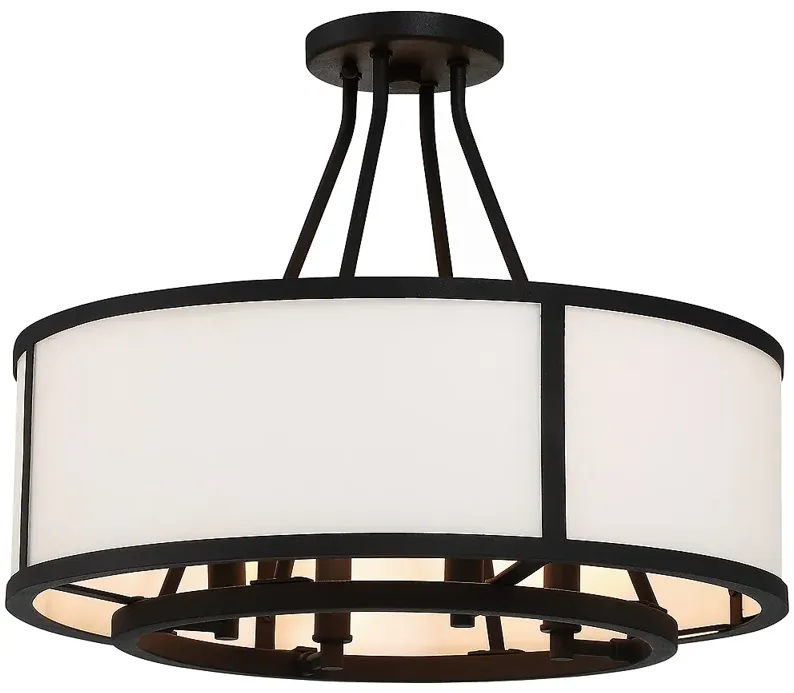 Crystorama Bryant 18"W Black Forged 4-Light Ceiling Light