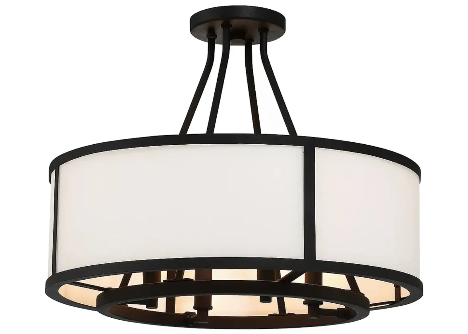 Crystorama Bryant 18"W Black Forged 4-Light Ceiling Light