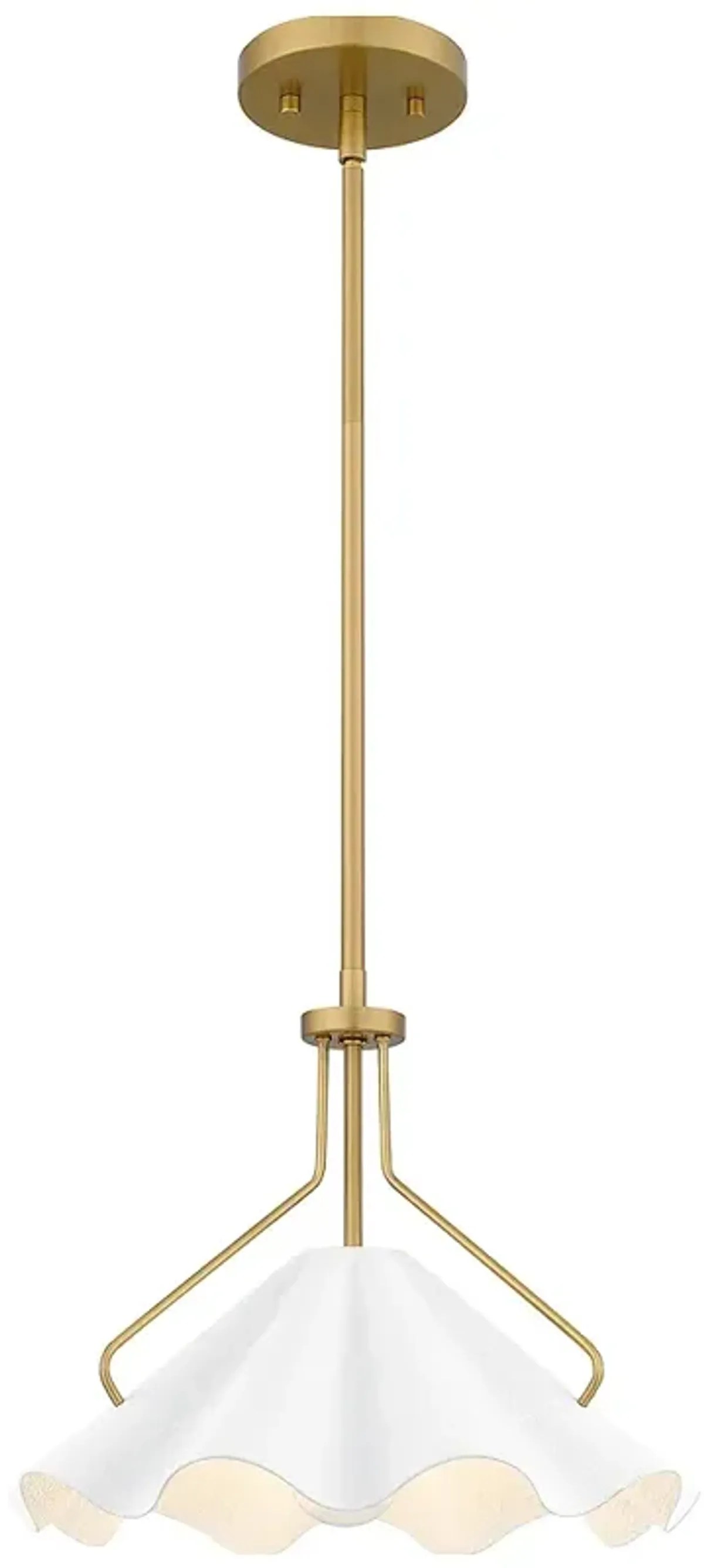 Quoizel Mejia 14" Wide Aged Brass and White Pendant Light