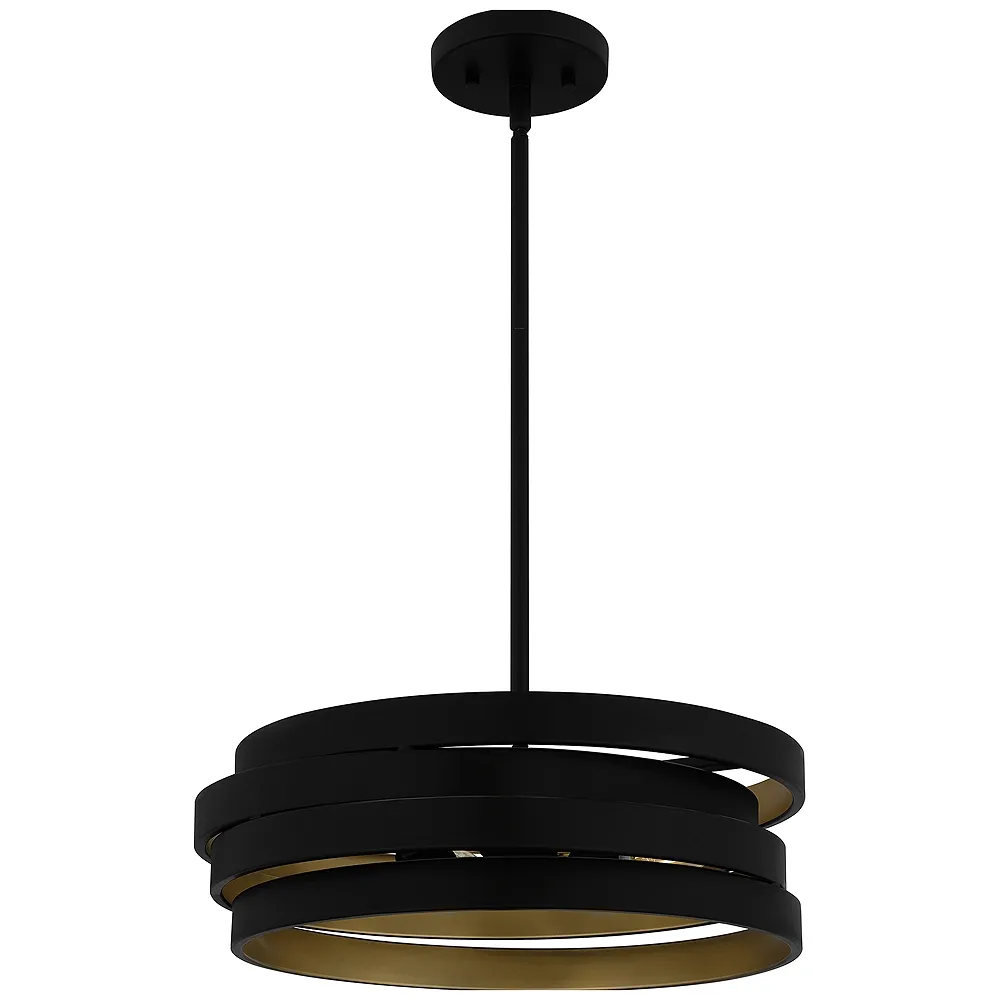 Berner 3-Light Matte Black Pendant Light