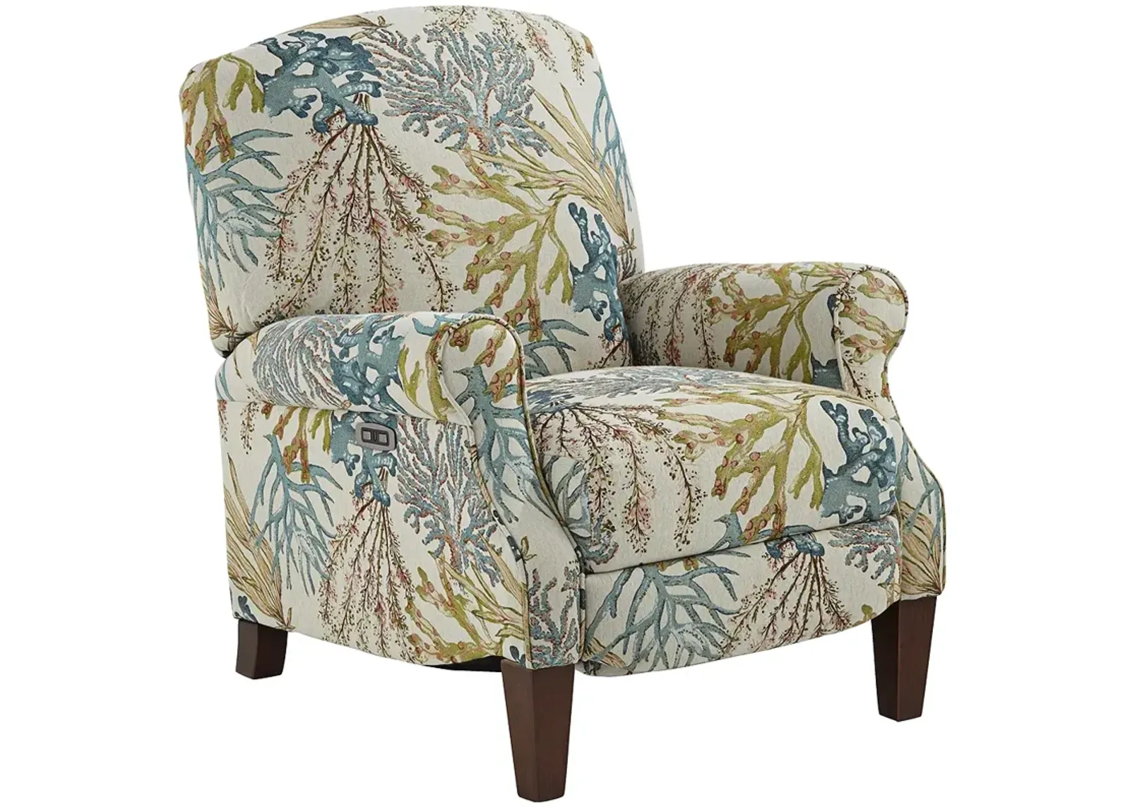 Coral Reef Caribbean Upholstered Fabric 3-Way Power Recliner Chair