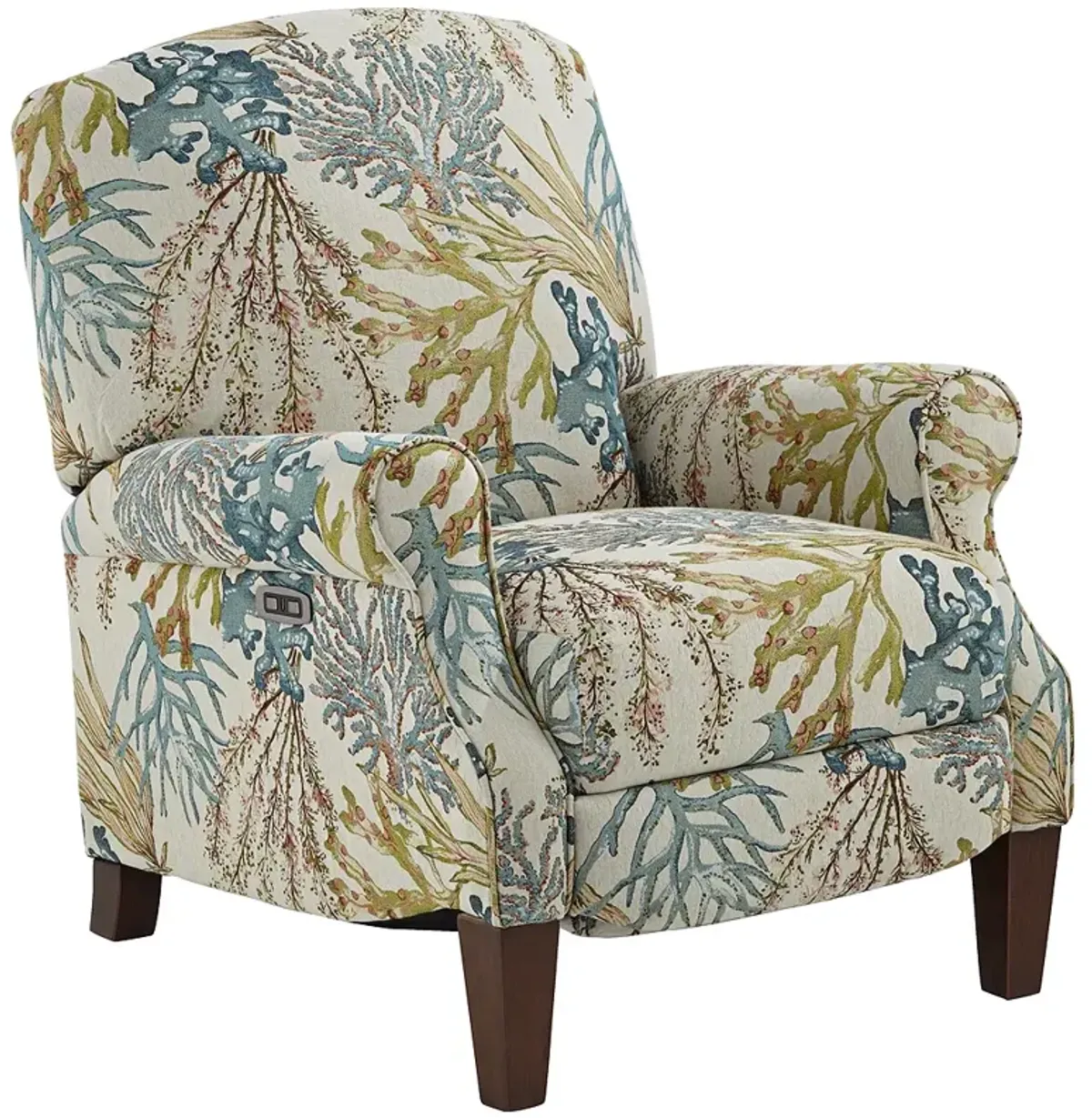 Coral Reef Caribbean Upholstered Fabric 3-Way Power Recliner Chair