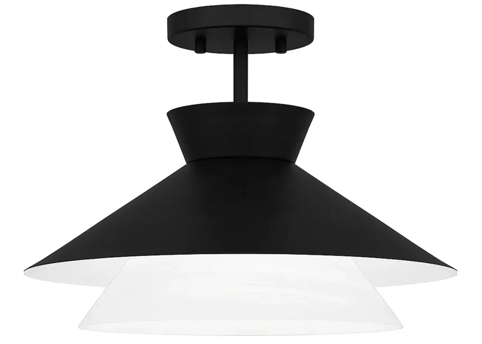 Lionel 1-Light Matte Black Semi-Flush Mount Light