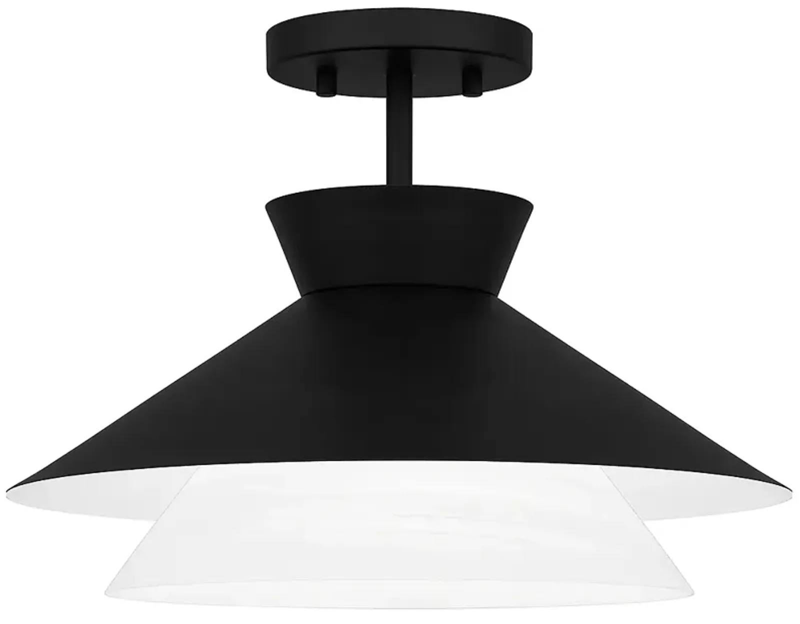 Lionel 1-Light Matte Black Semi-Flush Mount Light