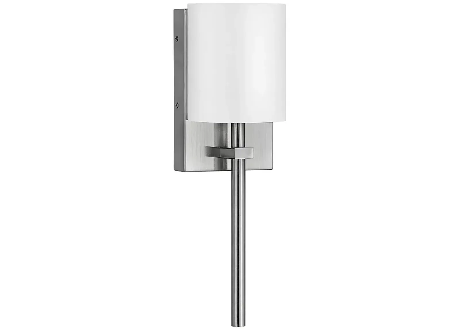 Avenue 8 1/2" High Nickel with White Shade Wall Sconce