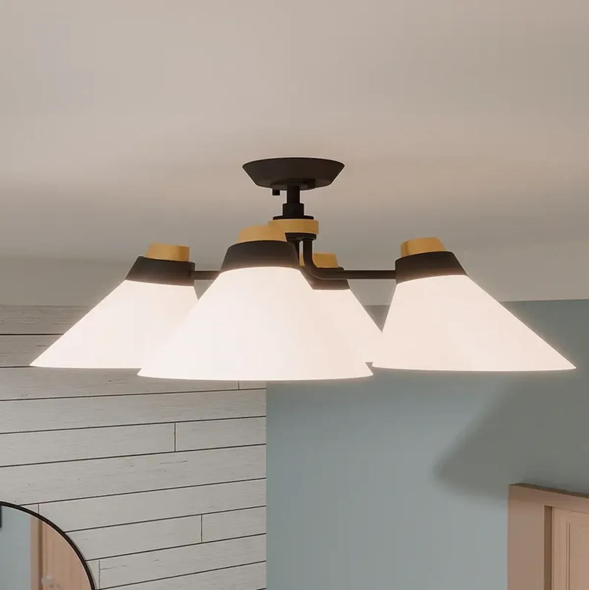 Quoizel Graft 24 1/2" Wide Matte Black 4-Light Ceiling Light