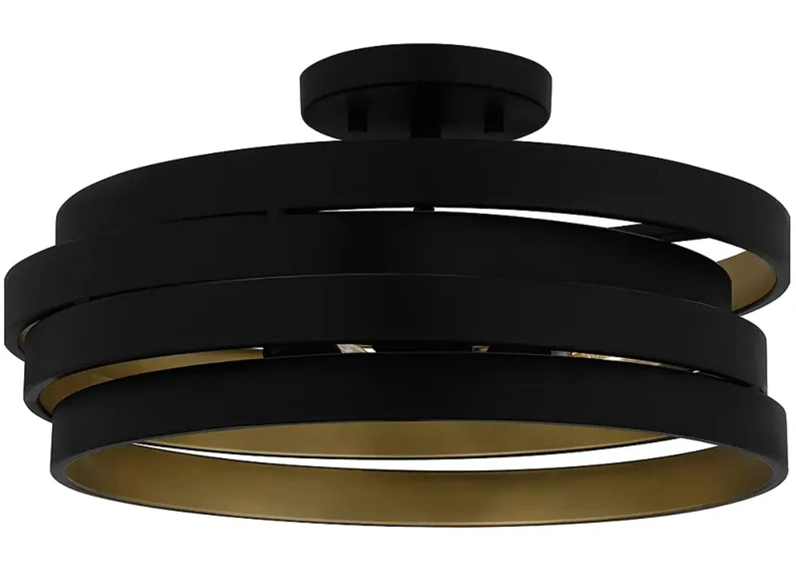 Berner 3-Light Matte Black Semi-Flush Mount Light