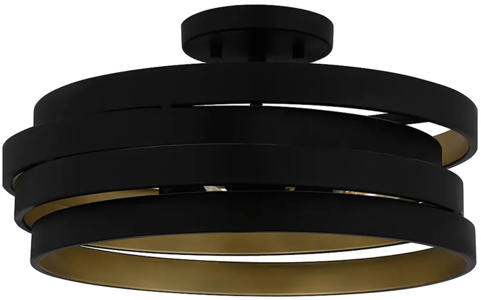 Berner 3-Light Matte Black Semi-Flush Mount Light