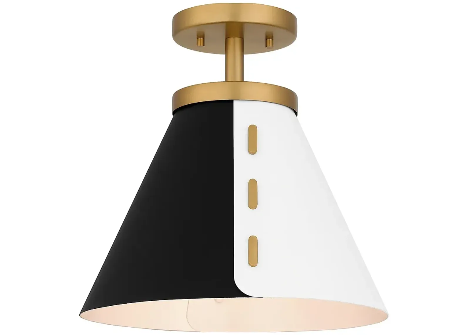 Trette 1-Light Brushed Weathered Brass Semi-Flush Mount Light