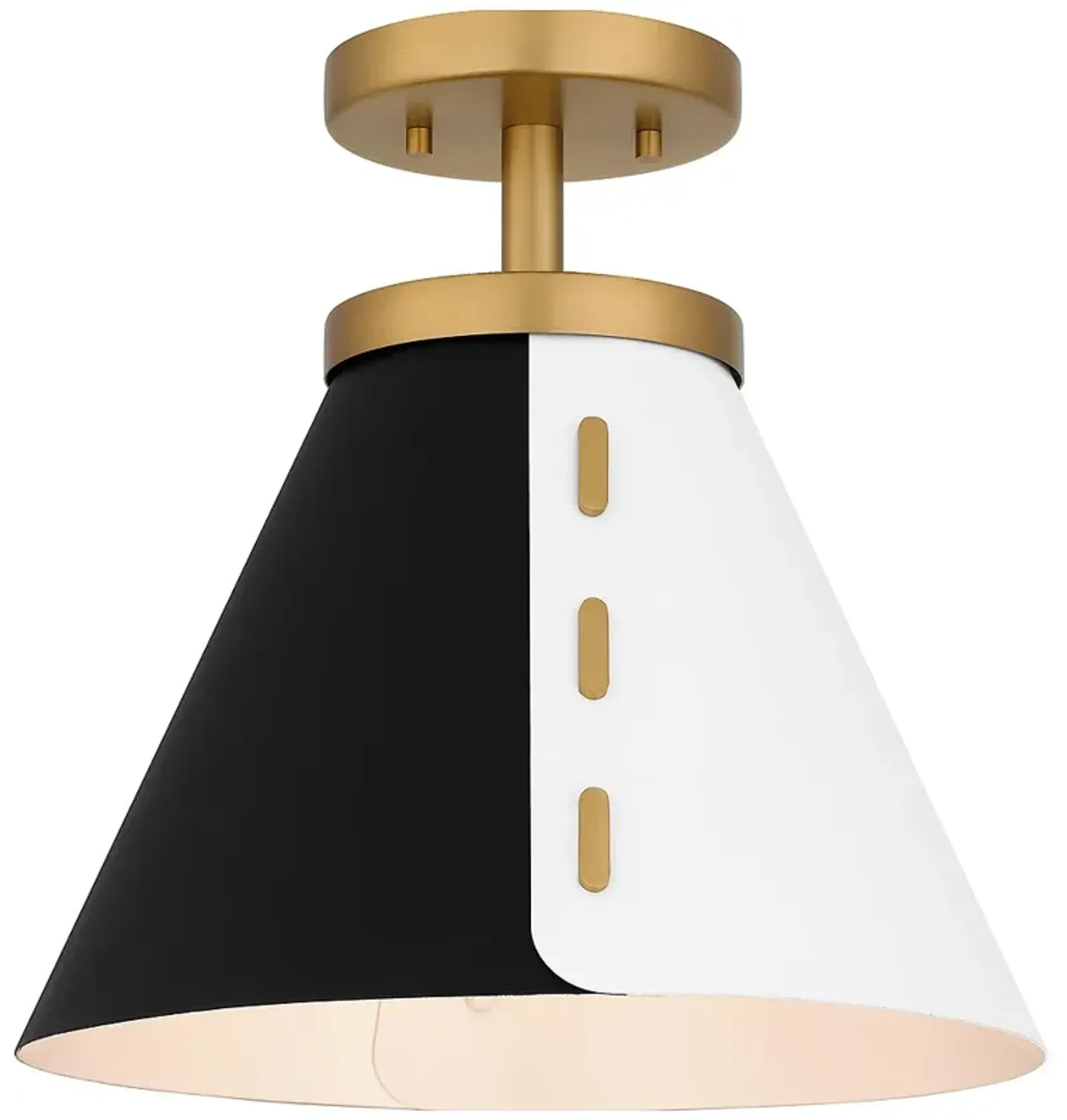 Trette 1-Light Brushed Weathered Brass Semi-Flush Mount Light