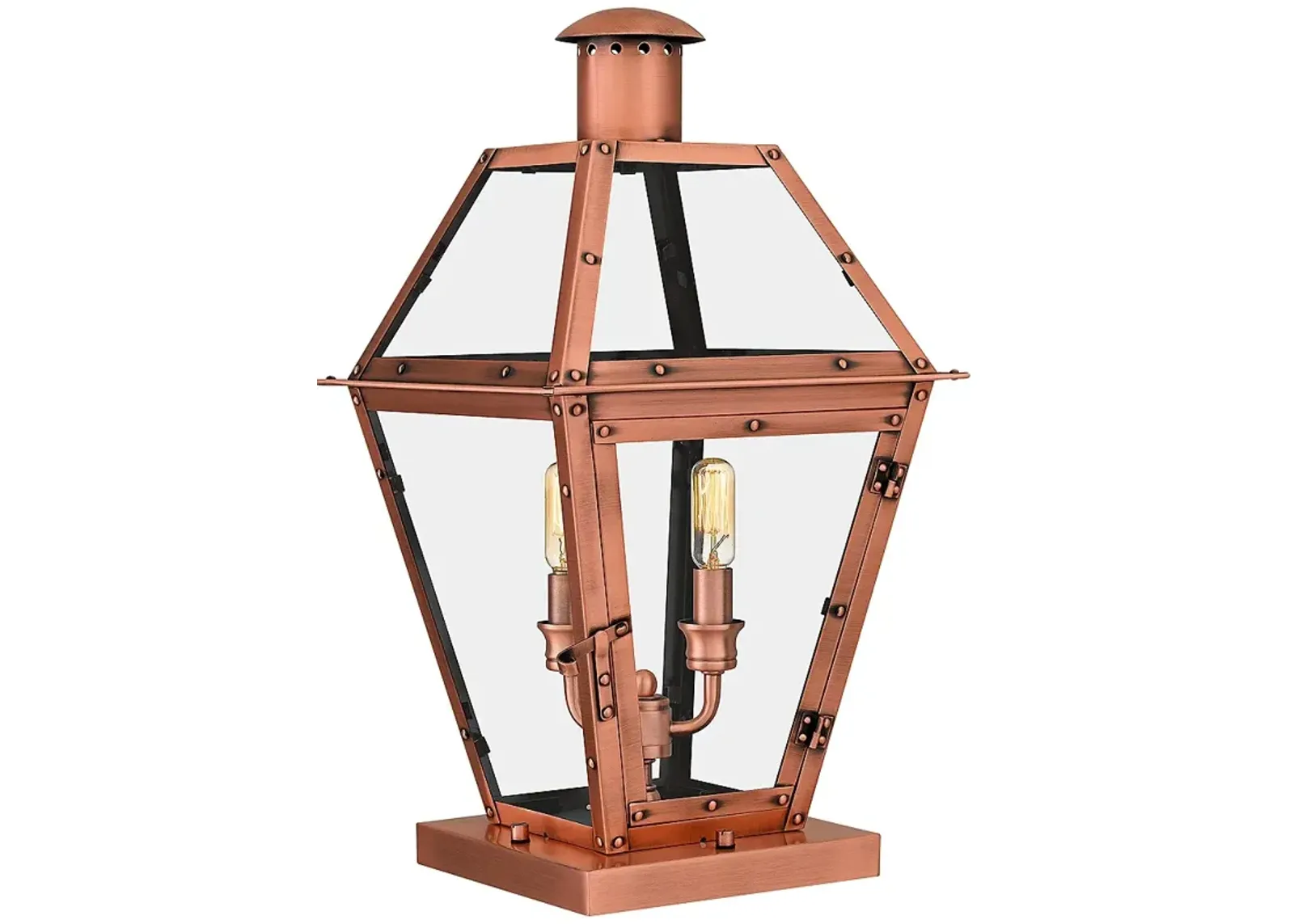 Rue De Royal 2-Light Aged Copper Outdoor Post Lantern