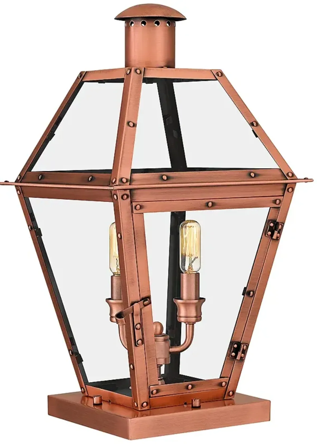 Rue De Royal 2-Light Aged Copper Outdoor Post Lantern