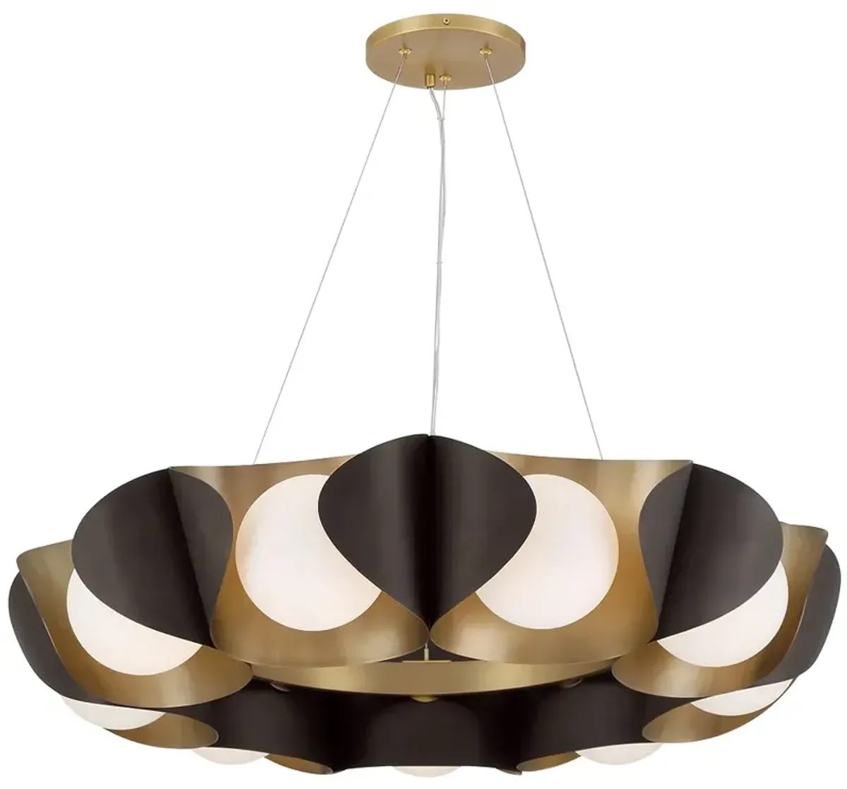 Minka-Lavery Flare 9-Light 34.25-in Dark Bronze and Brass Indoor Pendant