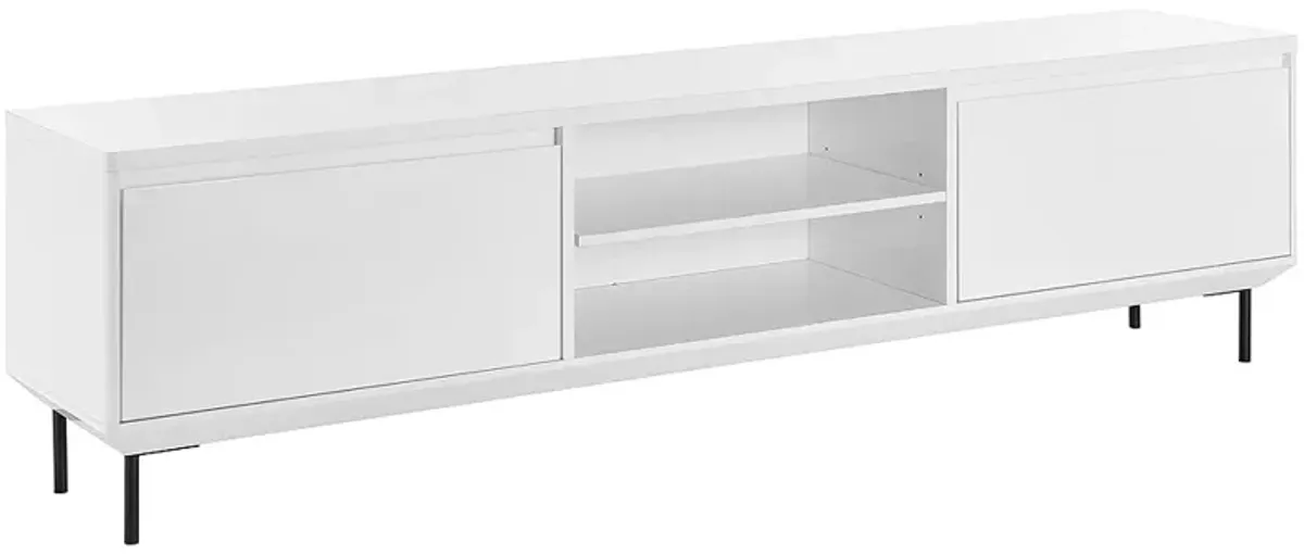 Saga 78 1/2" Wide Matte White Veneer Wood 2-Door Media Stand