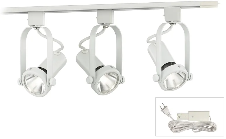 FSLiving Remote Control With Stepless Dimming Color Changing Adjustable Length Track Light Pendnats H-Type Retractable Lift With Mini Modern Aluminum Shade Indoor Island Light,White - 3 Pack