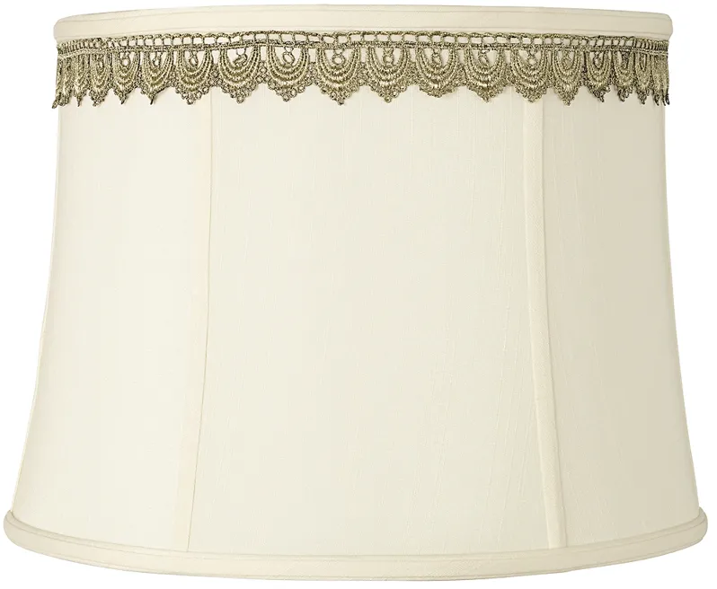 Drum Shade with Gold Lace Trim 14x16x12 (Spider)