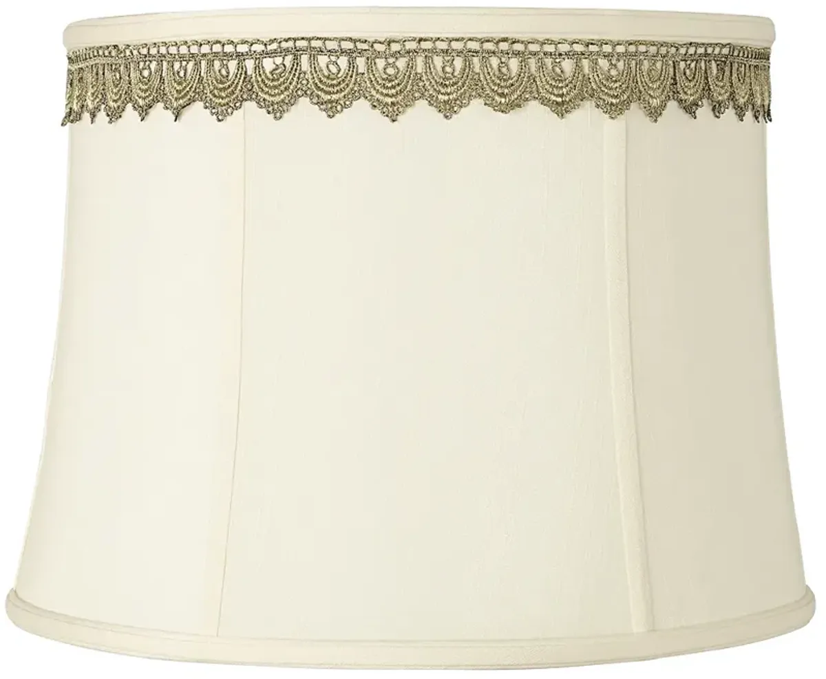 Drum Shade with Gold Lace Trim 14x16x12 (Spider)