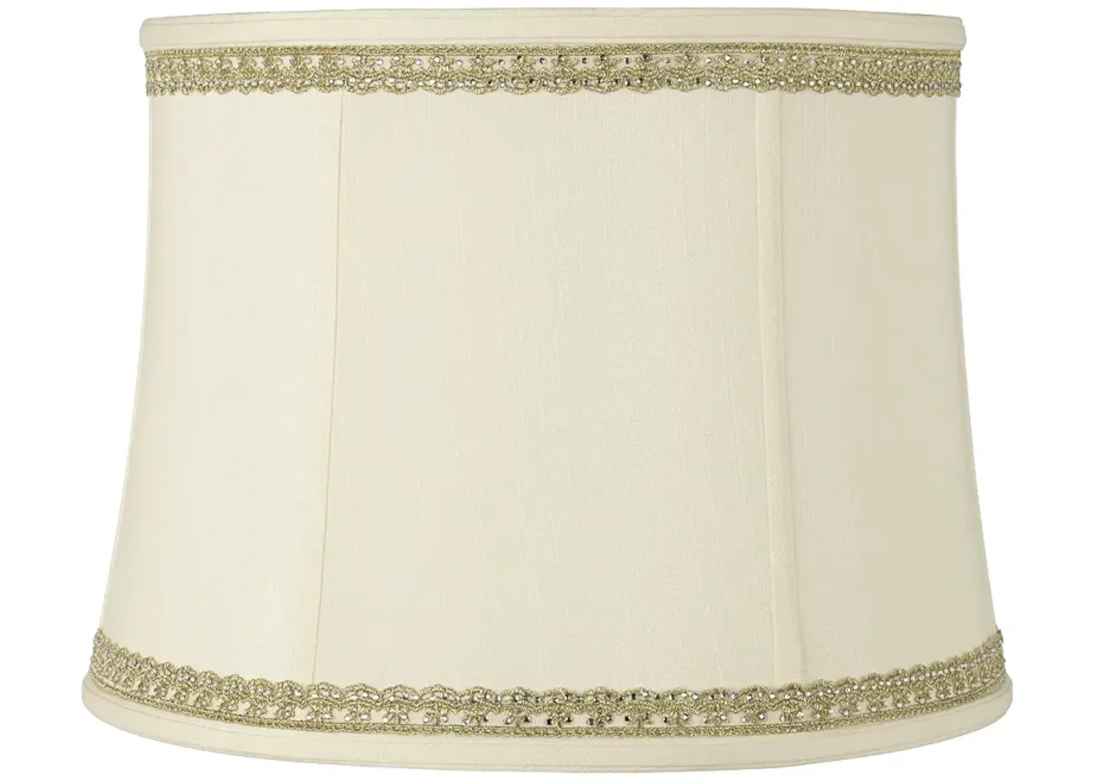 Drum Shade with Lace and Rhinestone Trim 14x16x12 (Spider)