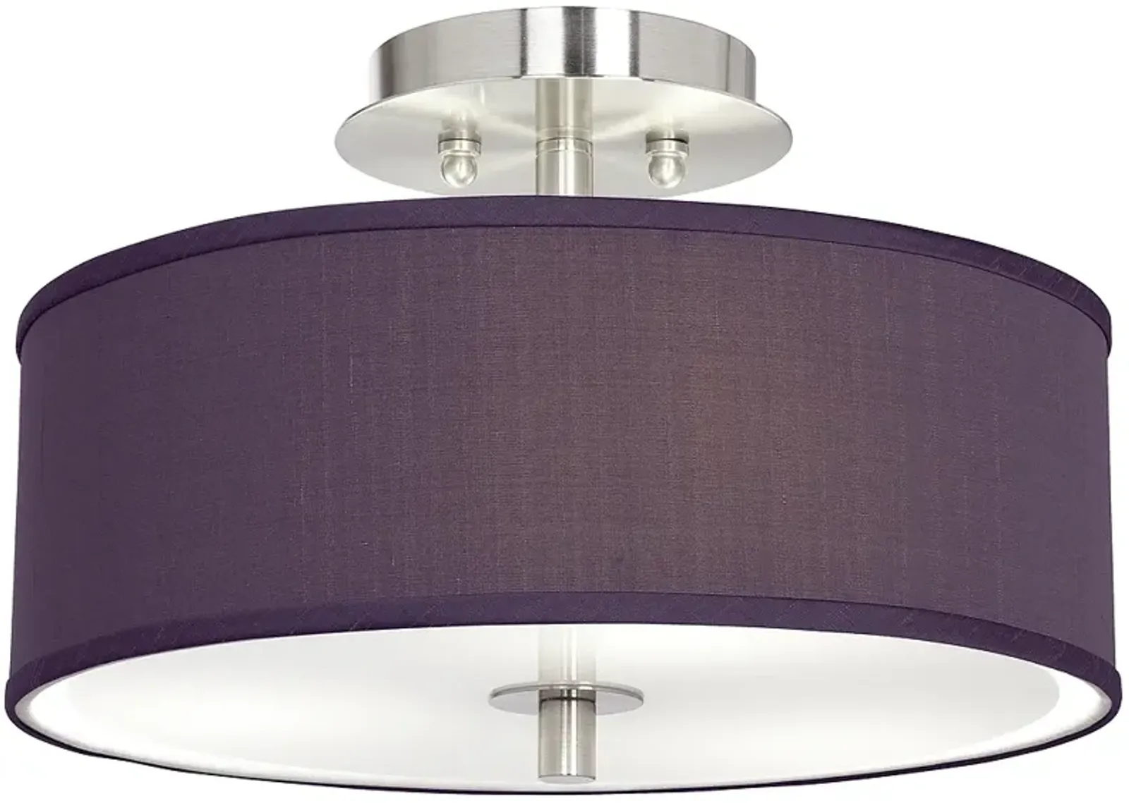 Possini Euro Eggplant Faux Silk 14" Wide Ceiling Light