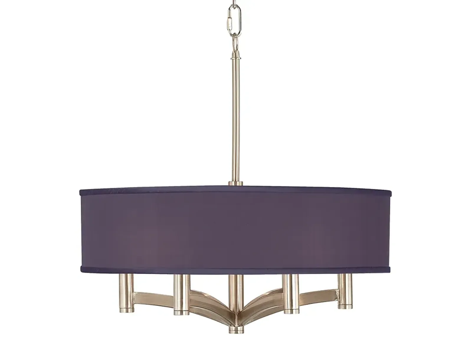 Possini Euro Ava 20" Eggplant Purple 6-Light Nickel Pendant Chandelier