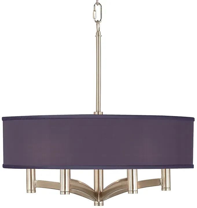 Possini Euro Ava 20" Eggplant Purple 6-Light Nickel Pendant Chandelier