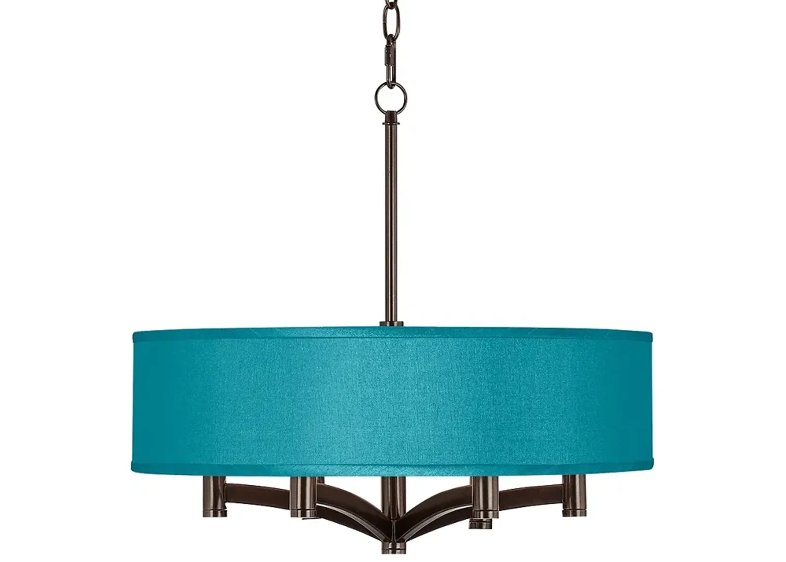 Possini Euro 20" Wide Teal Blue 6-Light Bronze Pendant Chandelier